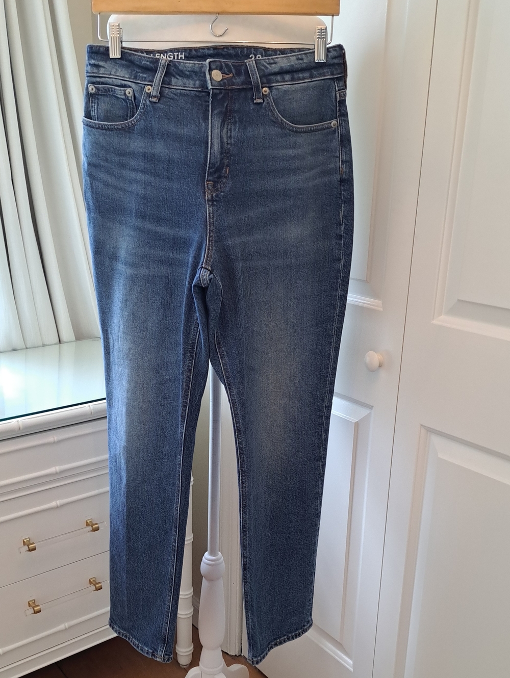 J.Crew Womens Full Length Classic Straight Leg Medium Wash Stretch Jeans 28